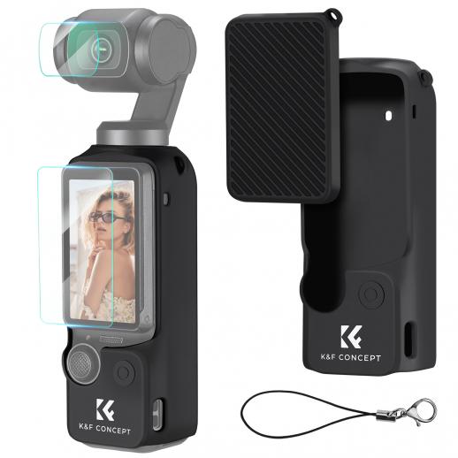 k&f Pocket 3 Silicone Protective Case Set Screen Protector Lens Film Screen Film Suitable for DJI OSMO Pocket 3 Creator Combination Accessories k&f Pocket 3 Silicone Protective Case Set Screen Protector Lens Film Screen Film Suitable for DJI OSMO Pocket 3 Creator Combination Accessories